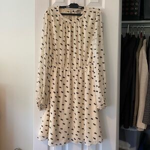 NWOT H&M Cream and Black Polka Dot Dress